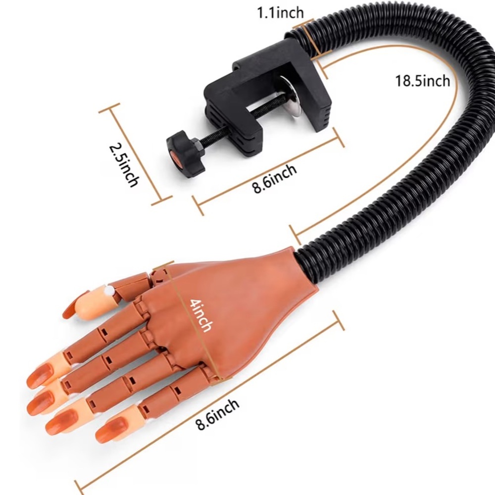 Flexible Nail Practice Hand with Clamp - Picture 7 of 7